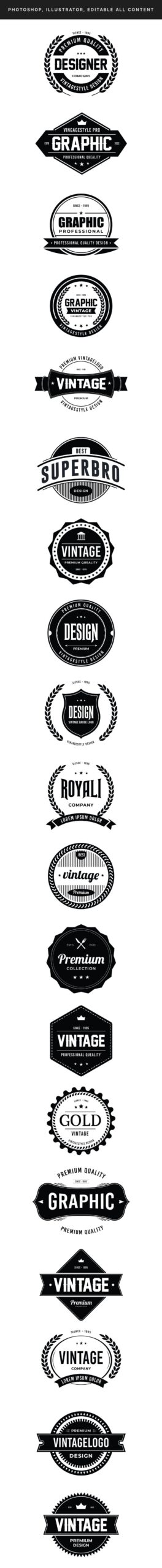 Vintage Badge Logo Design Collection