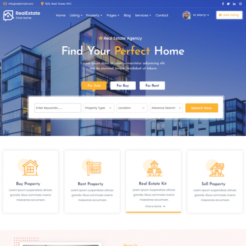 4654615 Real Estate Realtor WordPress Theme