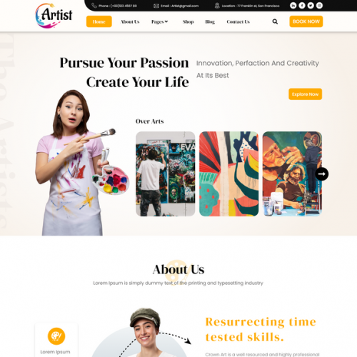 654654 Artist Portfolio WordPress Theme